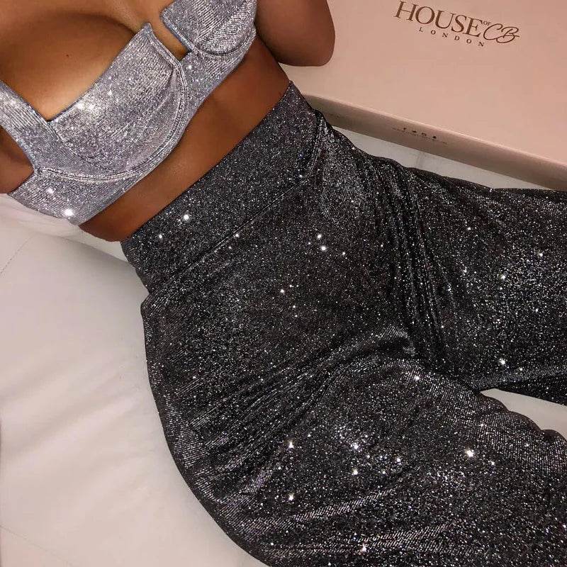 Shiny Sequin Wide Pants - P12 Hub Europe
