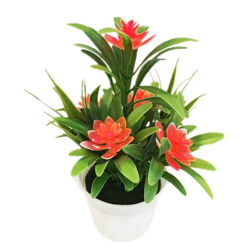 Artificial Flowers Plant Pot Simulate Fake Plastic Flowers Home Office Decor Gift Desktop Bonsai Wedding Party Balcony Ornaments - P12 Hub Europe