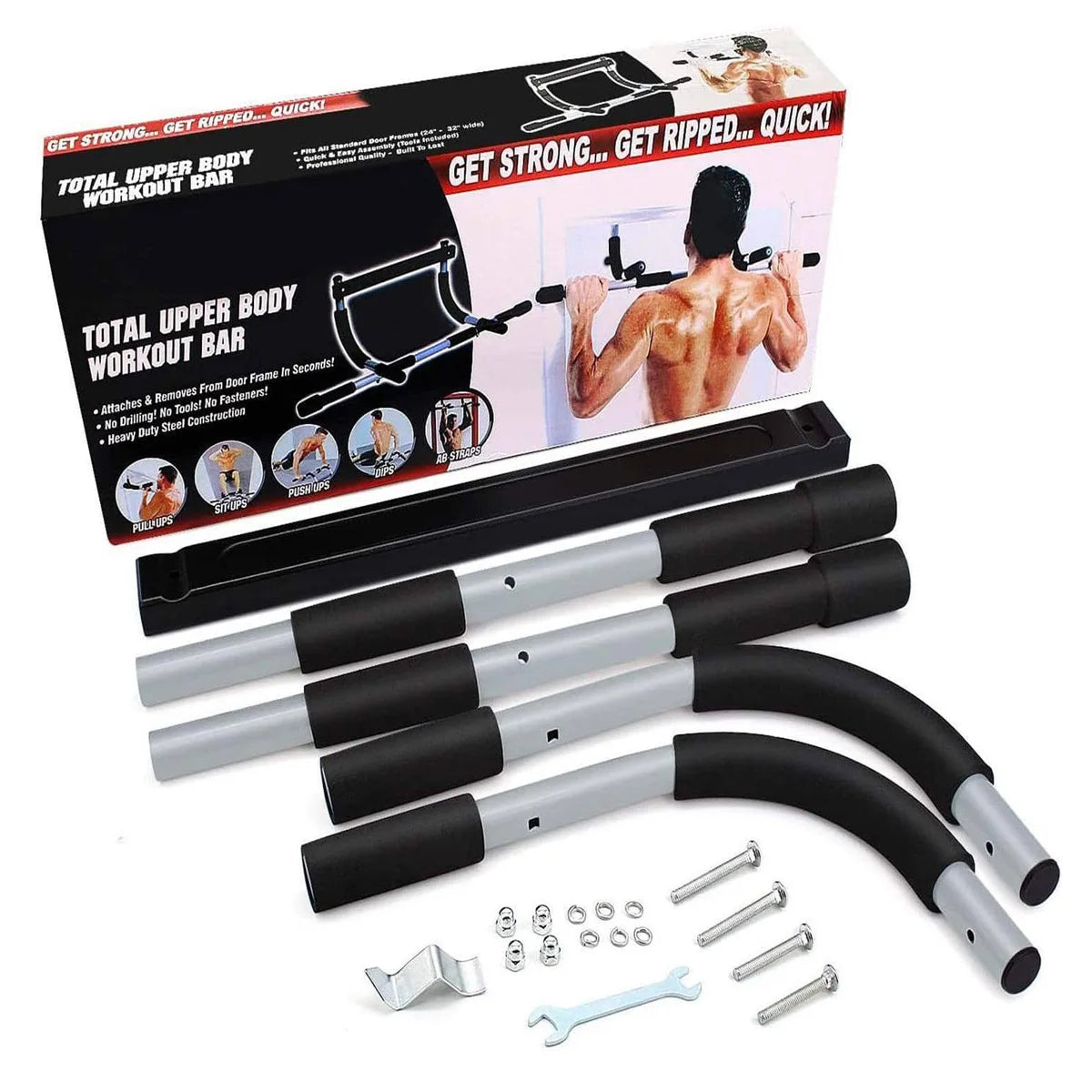 1pcs Horizontal Bar Pull-up Indoor Device Fitness Equipment Sports Training Punch-Free Parallel Bars Door Frame Pull-Up Bar