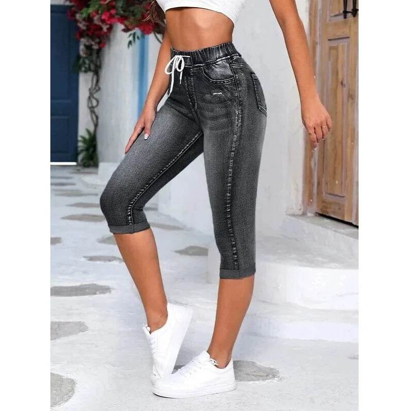 Women Ripped Knee Length Jeans - P12 Hub Europe