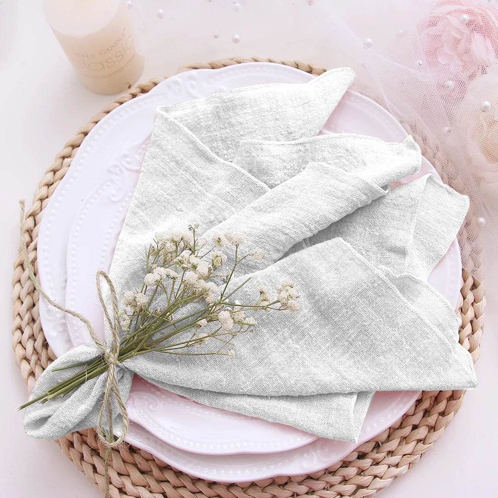 10pcs Cotton Cloth Napkins Gauze Fabric Blue 30x30cm for Wedding Party Birthday Tea Towel Table Baby Shower Christmas Napkins - P12 Hub Europe