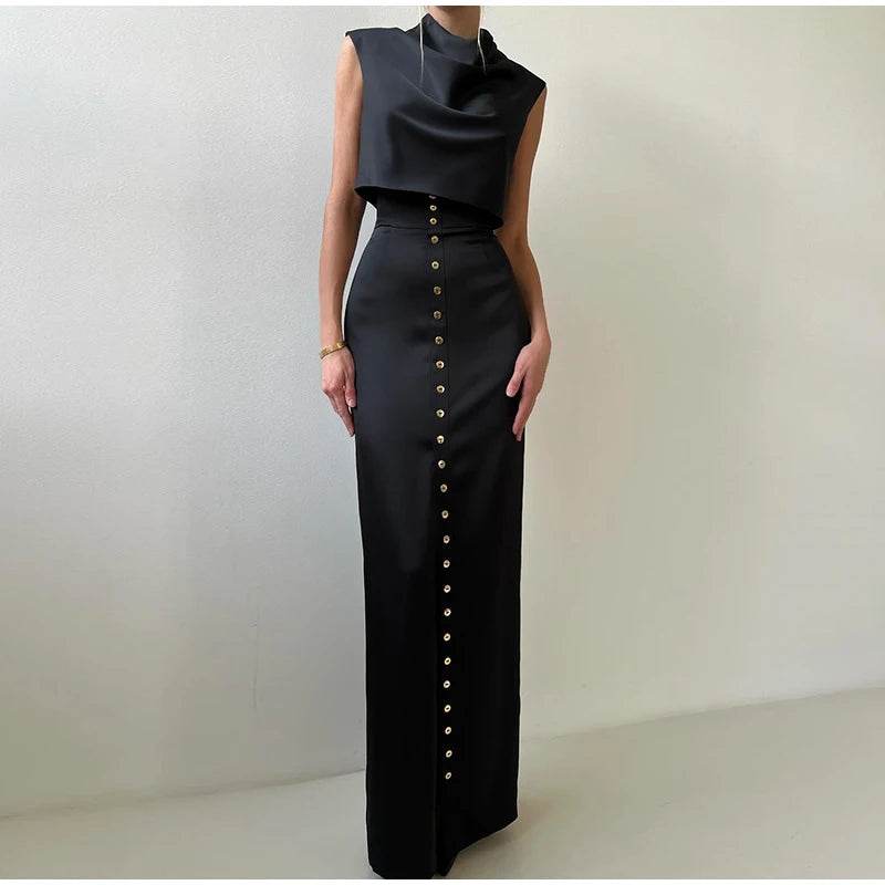 Elegant Split Skirt Crop Set - P12 Hub Europe