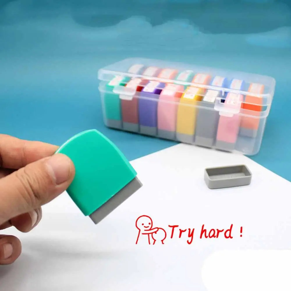 Kids Seal Photosensitive Chapter Children Toy Stamps Cartoon Stamps Reward Seal Encouragement Teaching stamp Commentary Stamp