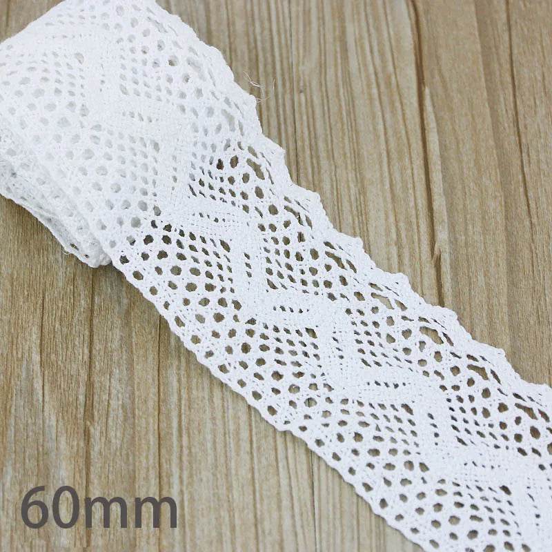 (5Meter/roll) White Beige Cotton Embroidered Lace Net Ribbons Fabric Trim DIY Sewing Handmade Craft Materials - P12 Hub Europe
