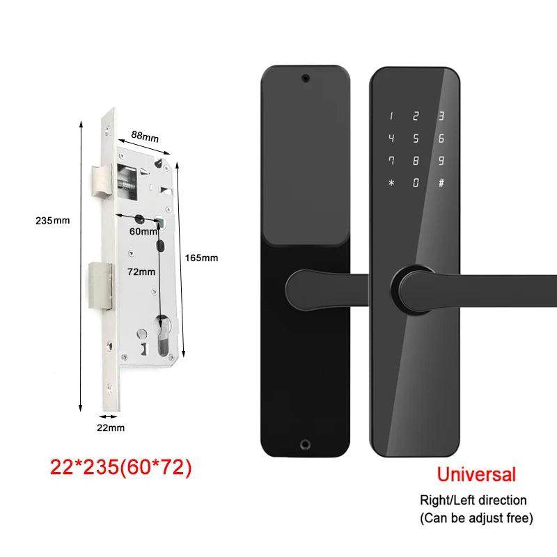 Smart Door Lock | Keypad, Card, Key, Bluetooth, 35-60mm - P12 Hub Europe