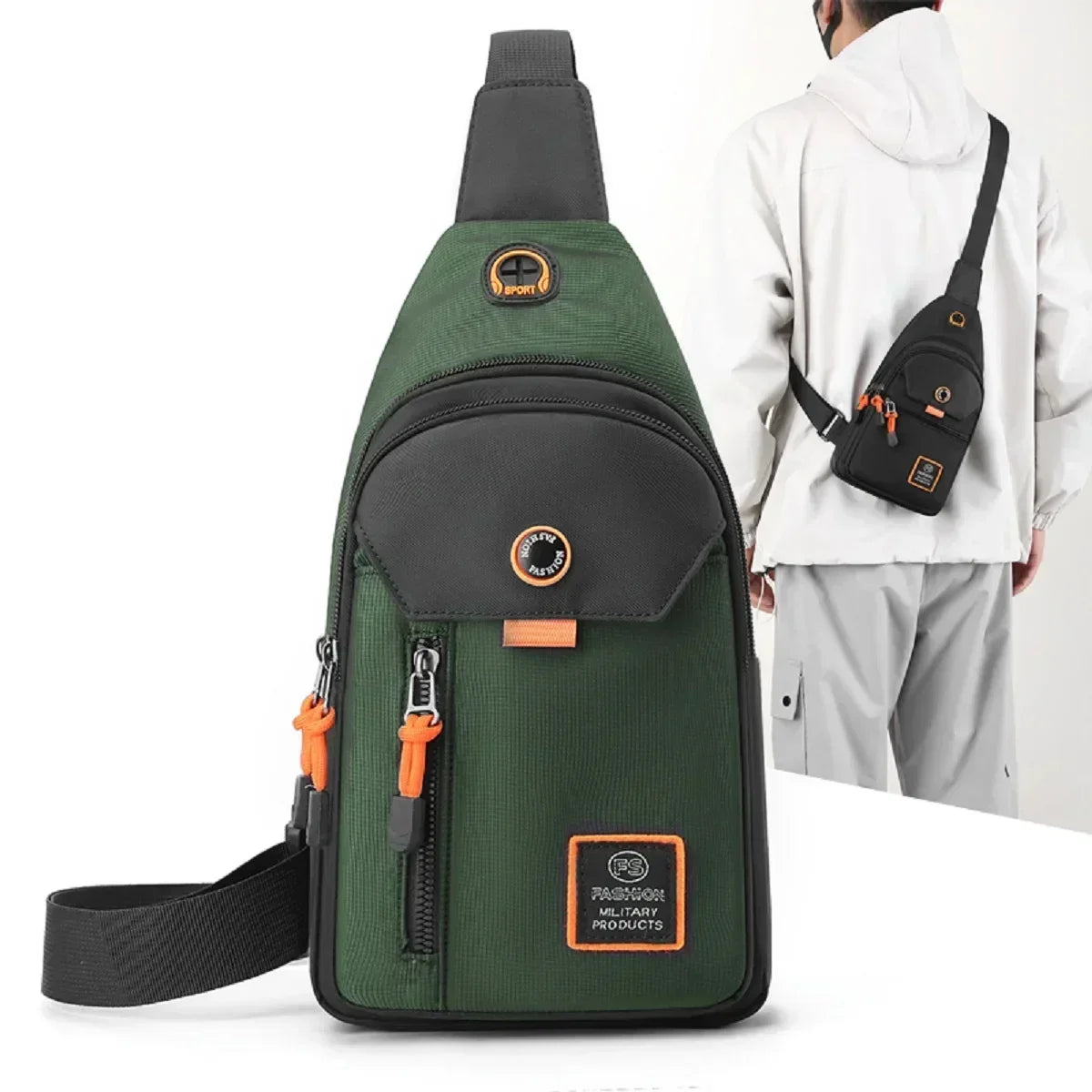 Mens Adventure Sling Backpack - Spacious Rugged for Outdoor Sports Hiking and Travel - Versatile Chest Bag with Multiple Pockets
