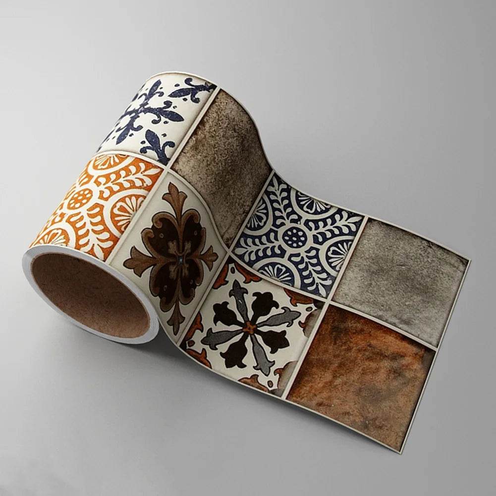 Self-adhesive Waist Line Decorative Strip Waterproof Peel Stick Wall Sticker Bathroom Floor Skirting Line Wall Papers Home Decor - P12 Hub Europe