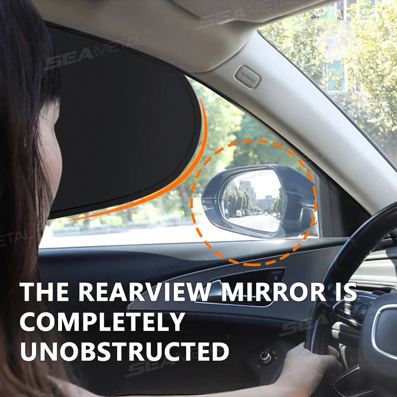 SEAMETAL 4-Layer Sun Shade Cover for Car Side Window Ultra-Light Electrostatic Curtains Sun Protection for Baby 99.9% UV Blocker
