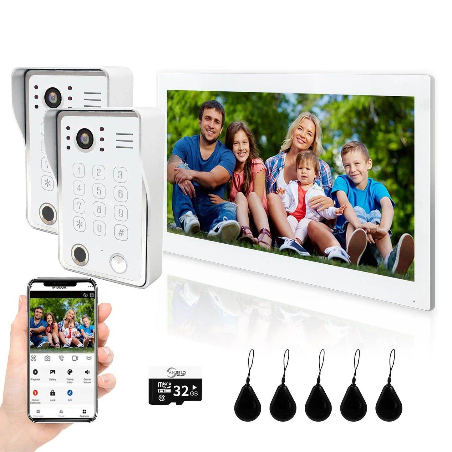 Intercom 1080P Fingerprint | 148° View, 5-in-1 Unlock - P12 Hub Europe