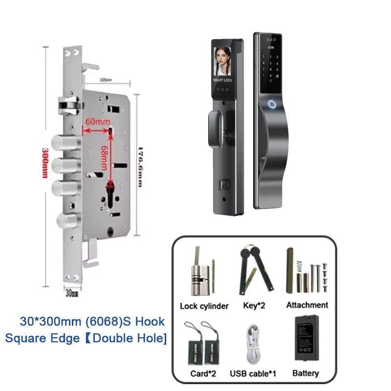3D Face Lock WiFi, IP66, Fingerprint, Card, Code, 40-120mm - P12 Hub Europe