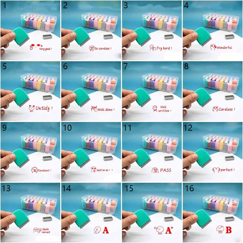 Kids Seal Photosensitive Chapter Children Toy Stamps Cartoon Stamps Reward Seal Encouragement Teaching stamp Commentary Stamp