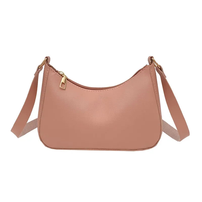 Retro forearm bag women's bow handbag PU leather baguette bag Western style shoulder bag Underarm moisture