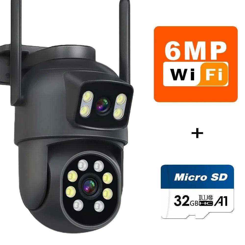 Camera Dual Lens PTZ WiFi 6/12MP, 10x Zoom, AI, Night - P12 Hub Europe