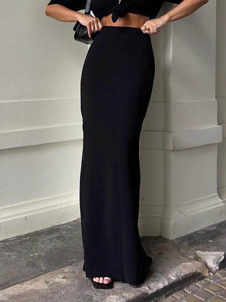Women's Black Maxi Skirt - P12 Hub Europe