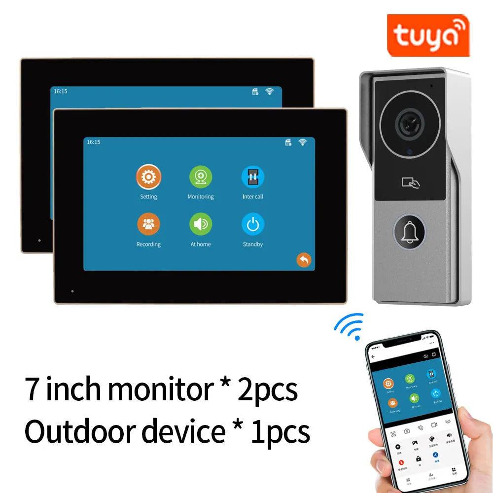 Video Intercom Tuya WiFi 1080P, 7/10" Touch, Unlock, Motion