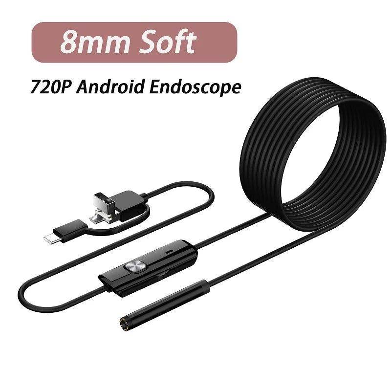 Endoscope 3.9/8mm USB 720P, 3-in-1, Android/PC, 6 LED, IP67 - P12 Hub Europe