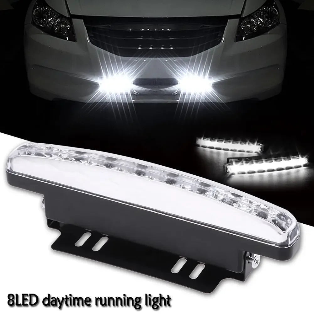 Universal Waterproof 8LED Car Motorcycle Daytime Running Light Lamp
