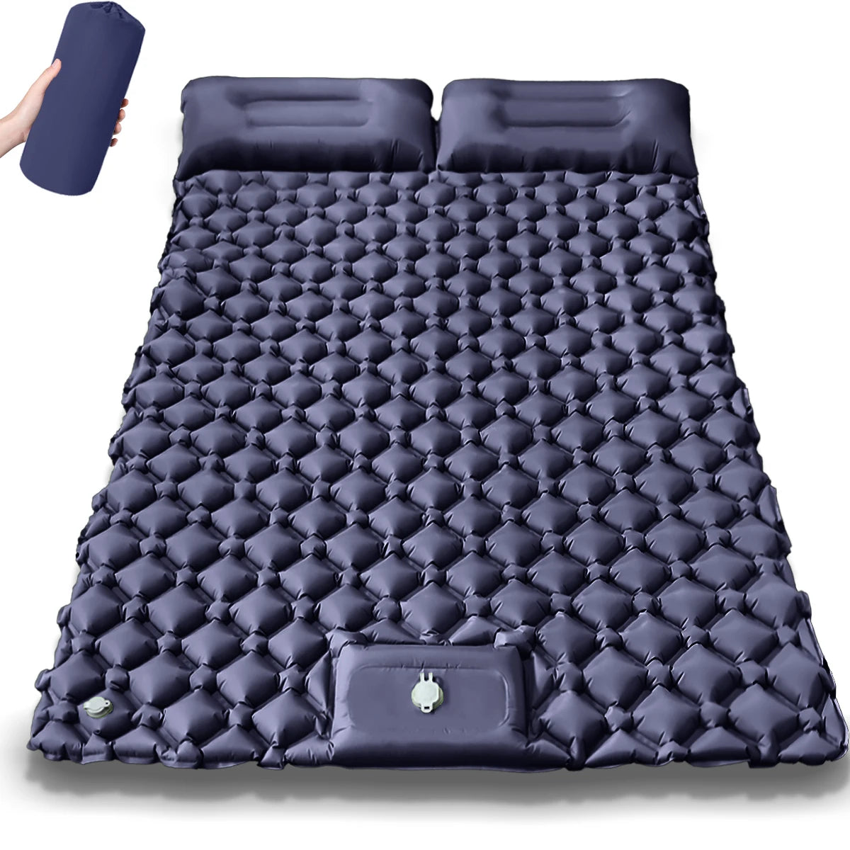 Must-Have Double Person Rhombus Inflatable Mattress - Lightweight, Waterproof, Ideal for Outdoor Activities