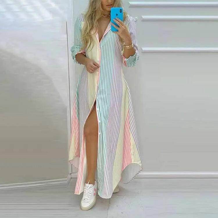Asymmetrical Shirt Dress Elegant Office - P12 Hub Europe