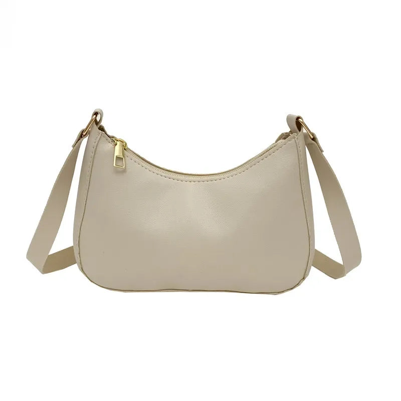 Retro forearm bag women's bow handbag PU leather baguette bag Western style shoulder bag Underarm moisture
