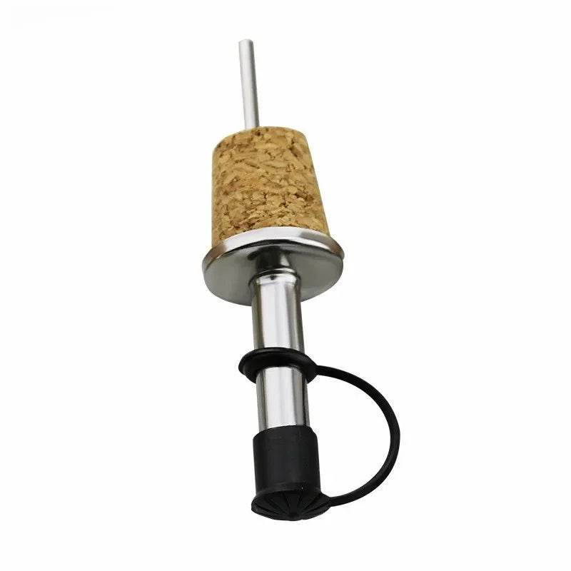 1pc Bottle Stopper Red Wine Pourer with Cap Oil Champagne Bottle wood Plug Keep Wine Freash Black Lid Pourers Bar Party Supplies - P12 Hub Europe