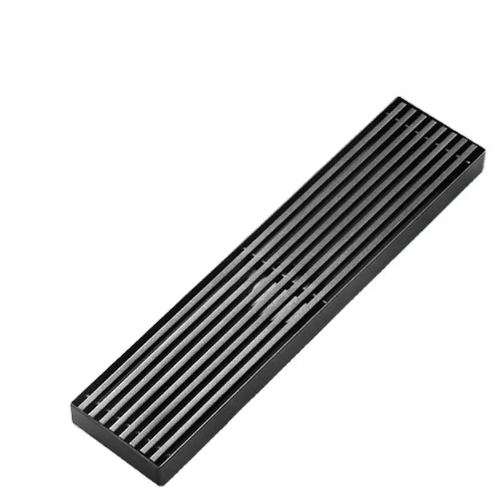 Long black floor drain stainless steel extended floor drain shower room outdoor large displacement drainage long