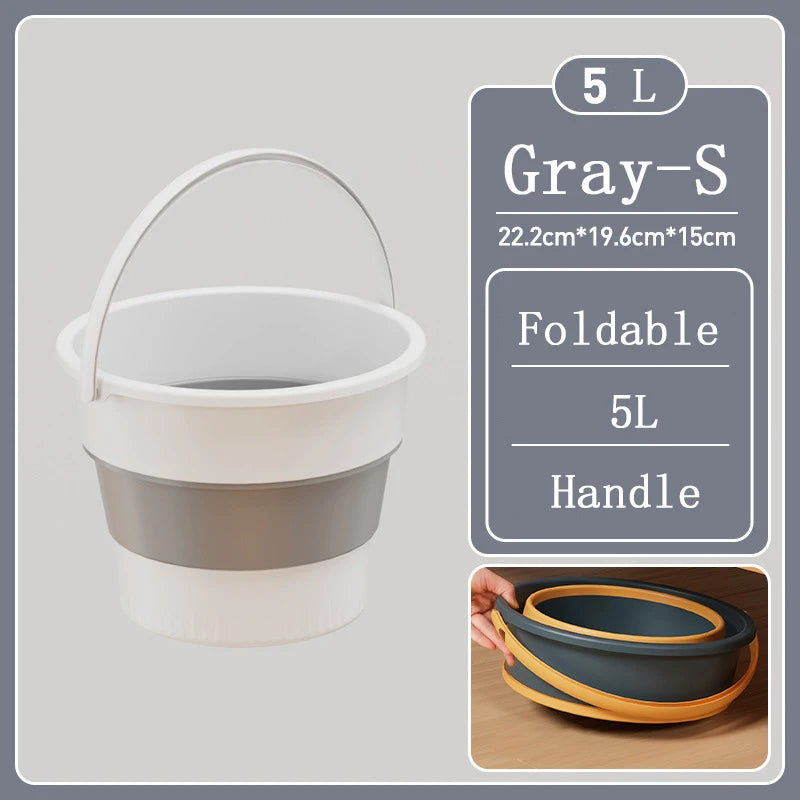 Portable Foldable Bucket Basin 5/10/17L Silicone Bucket Camping Laundry Basket Car Wash Fishing Bathroom Tool Household Supplies