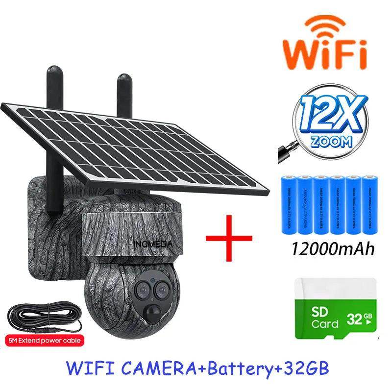 Solar Camera 4G/WiFi 8MP, Human Detect, Outdoor CCTV - P12 Hub Europe