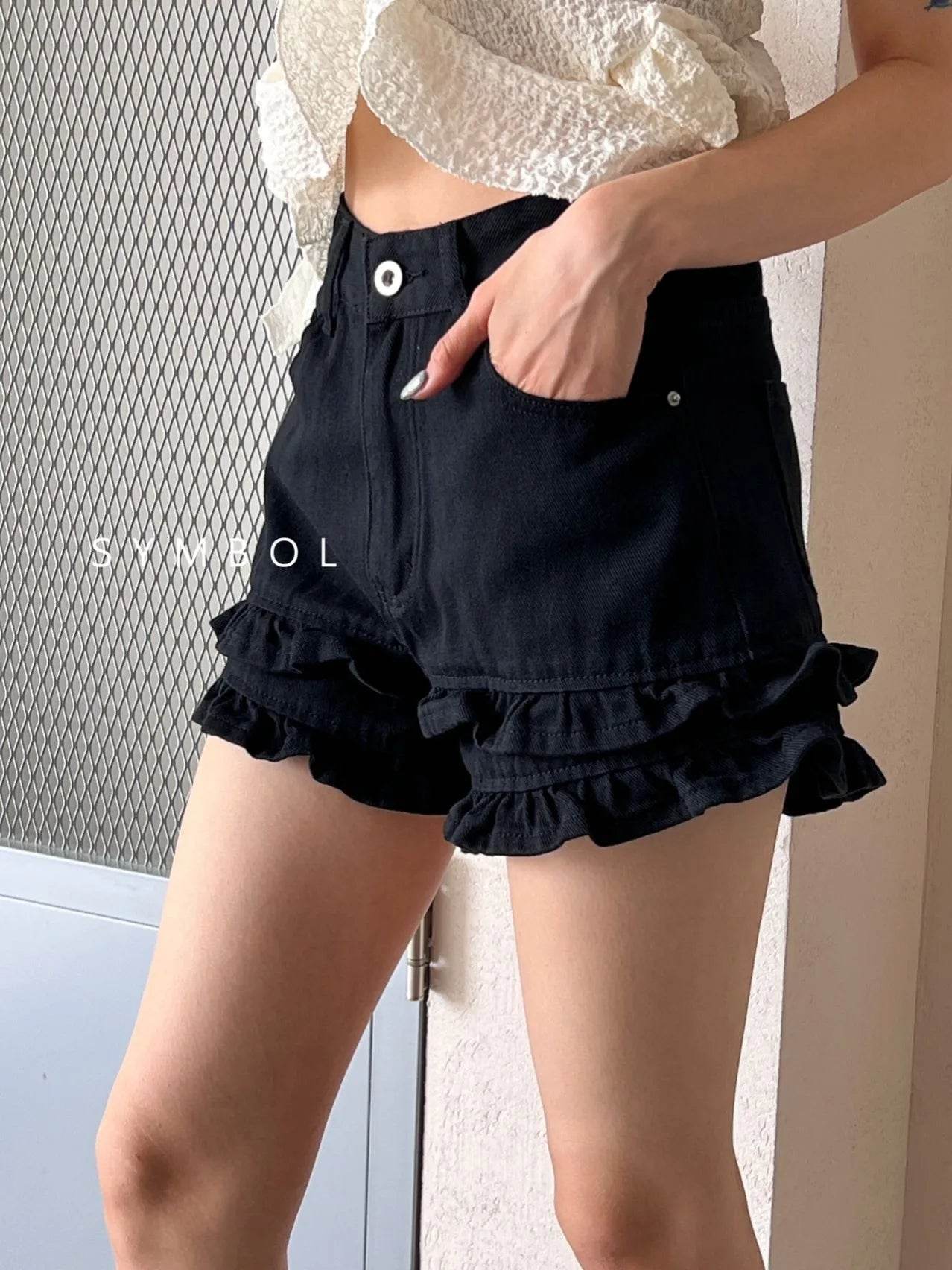 Women's Ruffled Jean Shorts - P12 Hub Europe