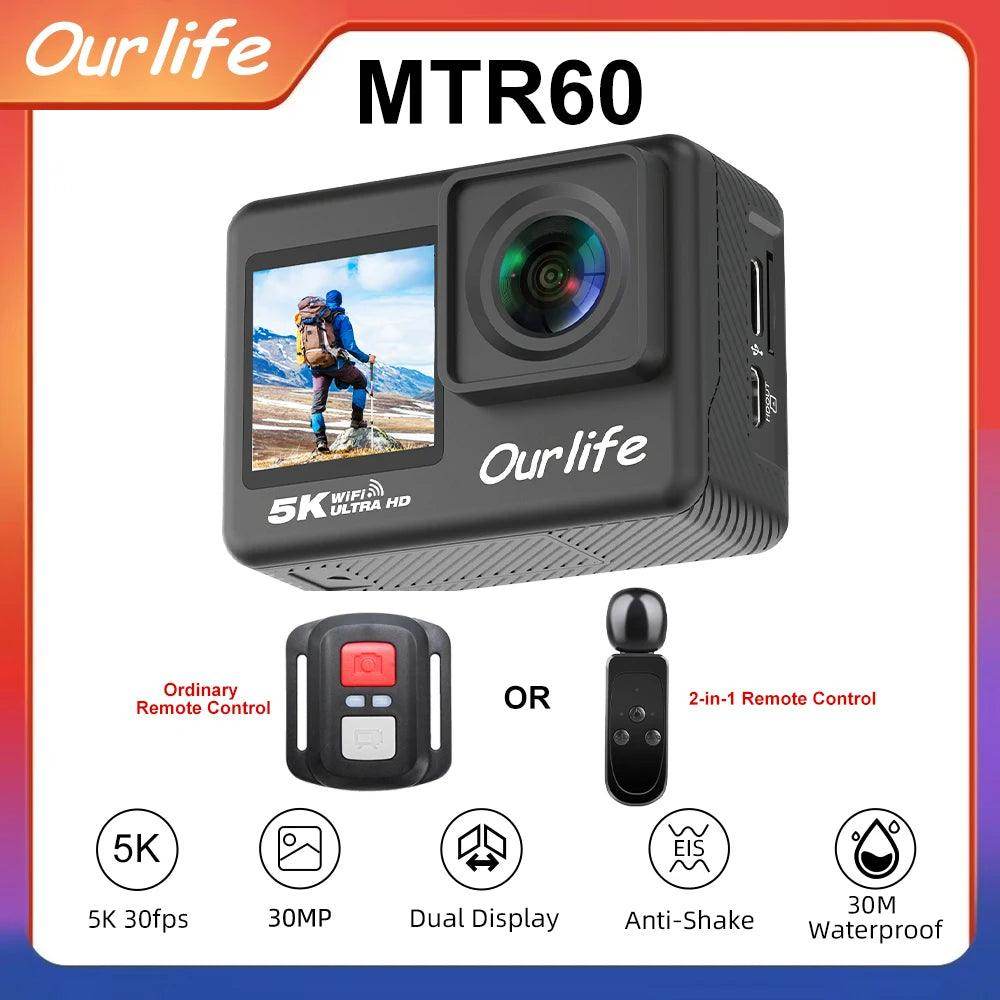 5K Action Camera Ourlife MTR60 ProTouchscreen, EIS, Waterproof - P12 Hub Europe