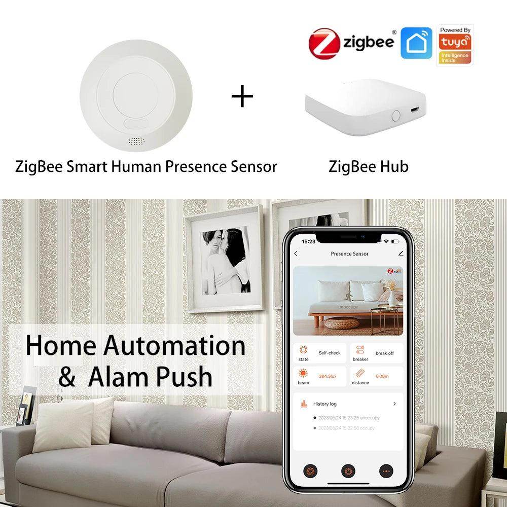 Radar Presence Sensor | WiFi/Zigbee, 16A Relay, Tuya - P12 Hub Europe