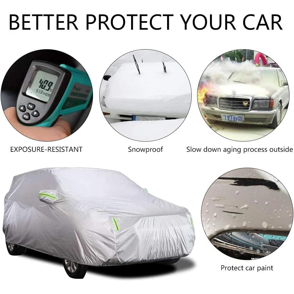 Car Cover Outdoor Indoor for All Season Windproof/Dustproof/Scratch Resistant Outdoor UV Protection Fits SUV Sedan Hatchback