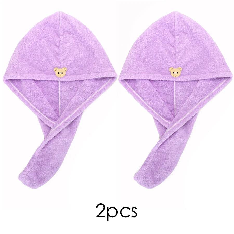 Quick-dry Hair Towel Women Hair Drying Hat Cap Hat Bath Hat Microfiber Solid Towel Cap Super Absorption Turban Hair Dry Cap - P12 Hub Europe