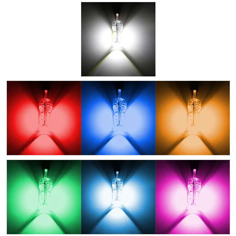 10pcs T10 LED Bulb 2835 5SMD Canbus 168 194 6000K 12V White Car Interior Dome Map Light Clearance Lights Acrylic Transparent