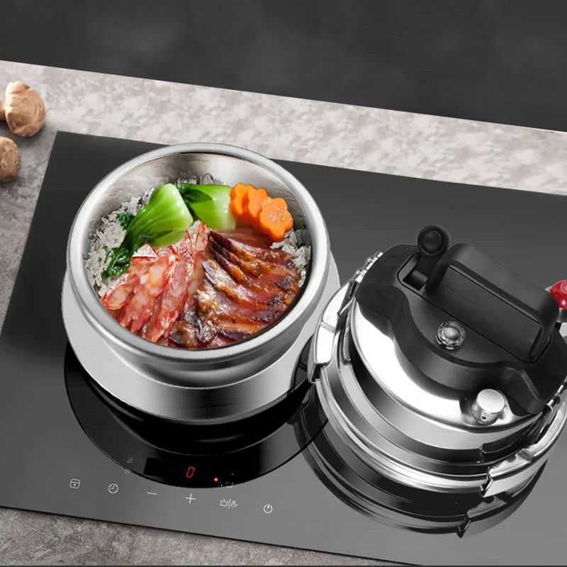 Upgrade Non stick Pressure Pot Small Outdoor Camping 0.8L-1.6L Home Gas Induction Cooker Pressure Pot Cooking 5 Bowls of Rice