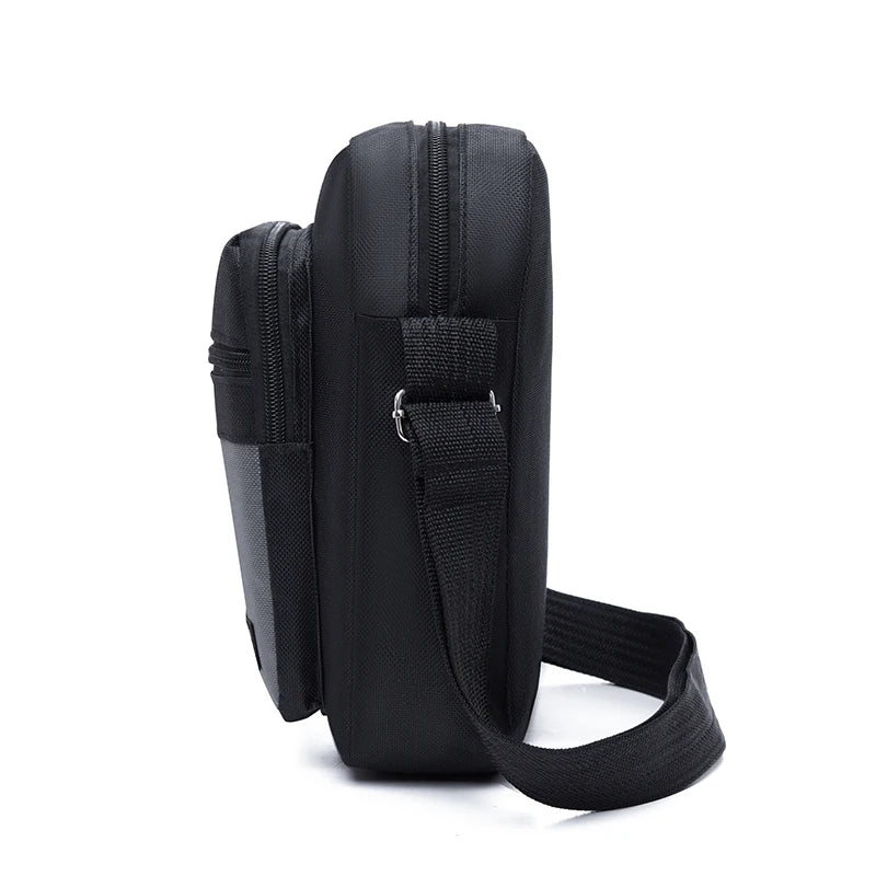 Men's Fashion Casual Oxford Leather Shoulder Bag Lightweight Elegant Small Messenger Handbag Stylish Purse for Men