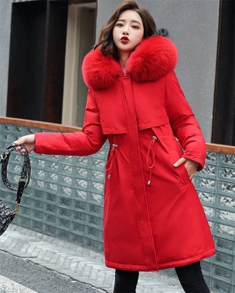 Warm Fur Collar Long Parka - P12 Hub Europe