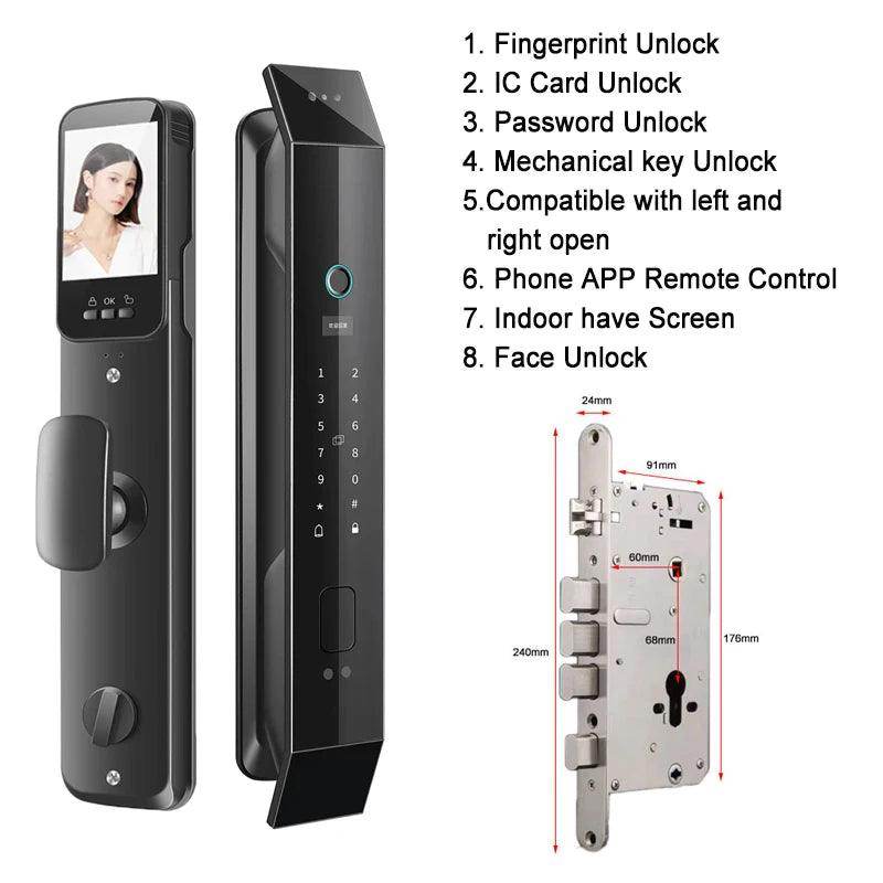 Smart Lock Video Doorbell, App, 6-in-1, 4200mAh - P12 Hub Europe