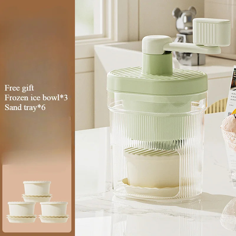 Shaved Ice Machine Small Manual Ice Crusher Home Hand-cranked Machine Making Smoothie Machine Suitable for Outdoor Camping