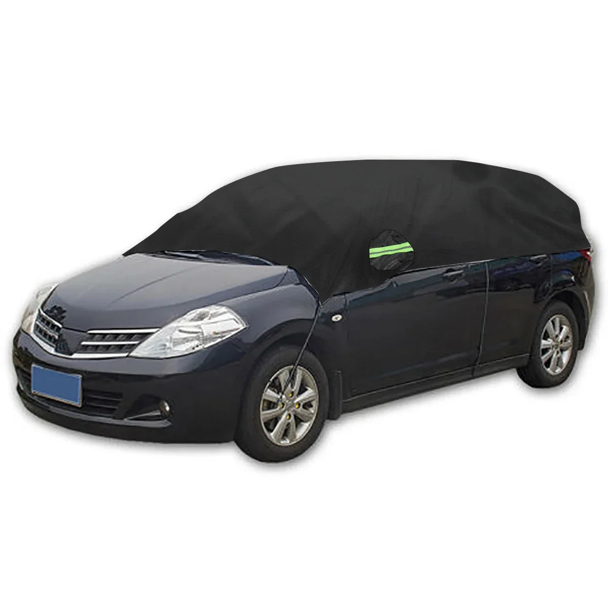 190T Waterproof Car Half Body Cover Sun Shade Sunscreen UV Snow Resistant Automobile Accessories For Car Care