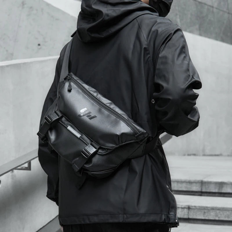 Ins Korean Style Men Waterproof Magnetic Buckle Crossbody Messenger Bag Daily Outdoor Travel Cycling iPad Camera Shoulder Bag