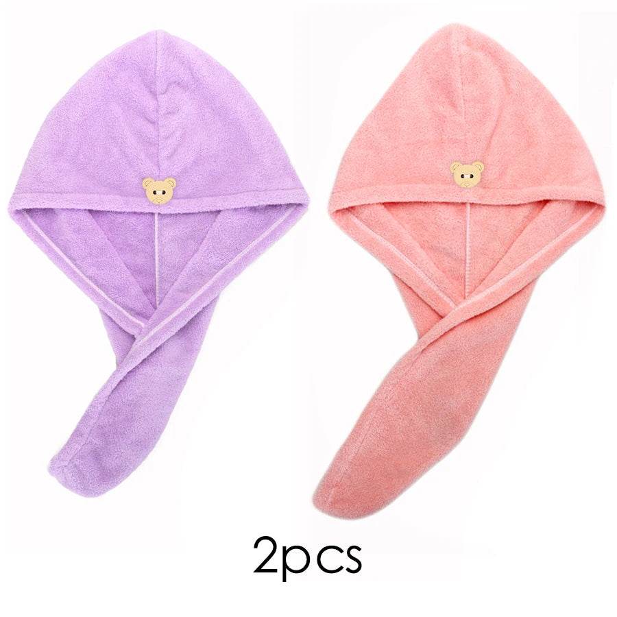Quick-dry Hair Towel Women Hair Drying Hat Cap Hat Bath Hat Microfiber Solid Towel Cap Super Absorption Turban Hair Dry Cap - P12 Hub Europe