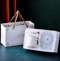 #55 Degree Warm Mug Set Ceramic Heating Cup with Constant Temperature Perfect for Gifts and Daily Use - P12 Hub Europe
