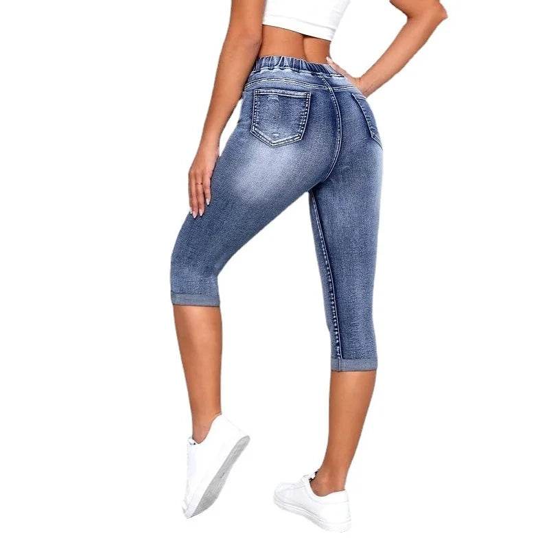 Women Ripped Knee Length Jeans - P12 Hub Europe