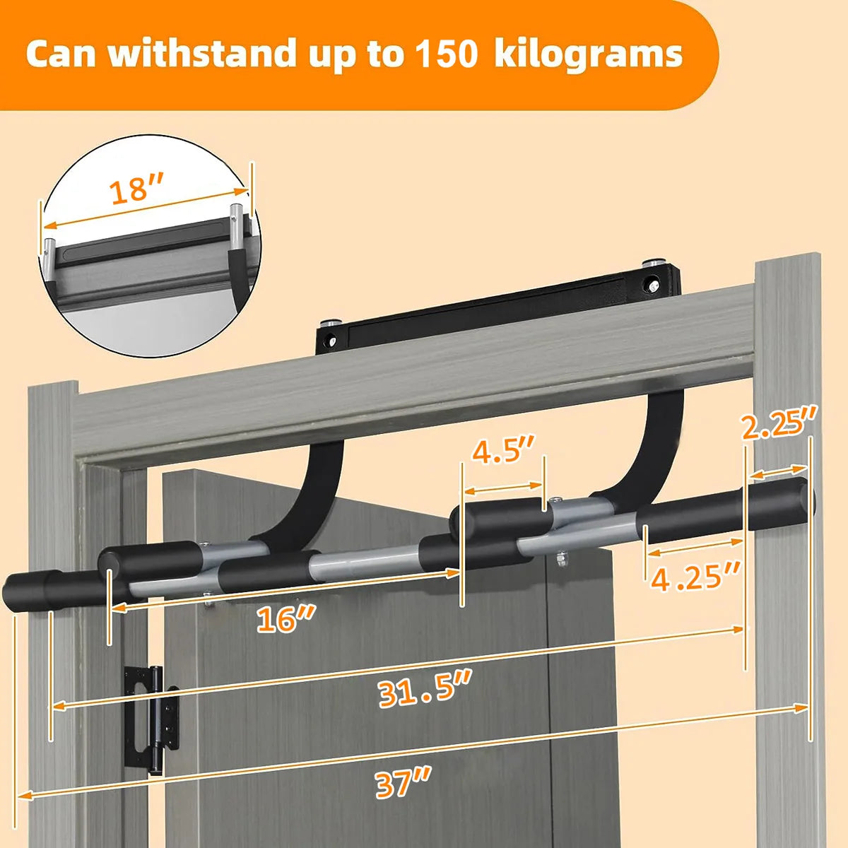 1pcs Horizontal Bar Pull-up Indoor Device Fitness Equipment Sports Training Punch-Free Parallel Bars Door Frame Pull-Up Bar