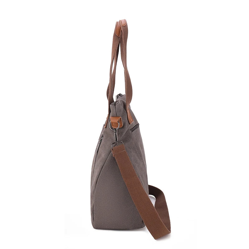Cross-border large-capacity canvas women's bag, casual cross-body bag, Korean-style fashionable tote bag, simple handbag, new st