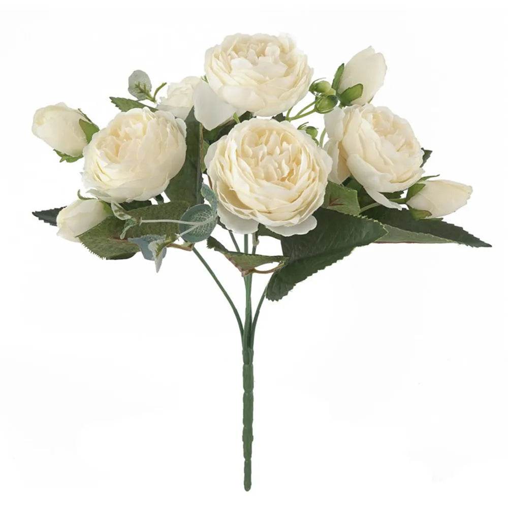 30CM Fake Roses Silk Peony Artificial Flowers Cheap New Year's Christmas Decorations Vase for Home Wedding Bridal Bouquet Indoor - P12 Hub Europe