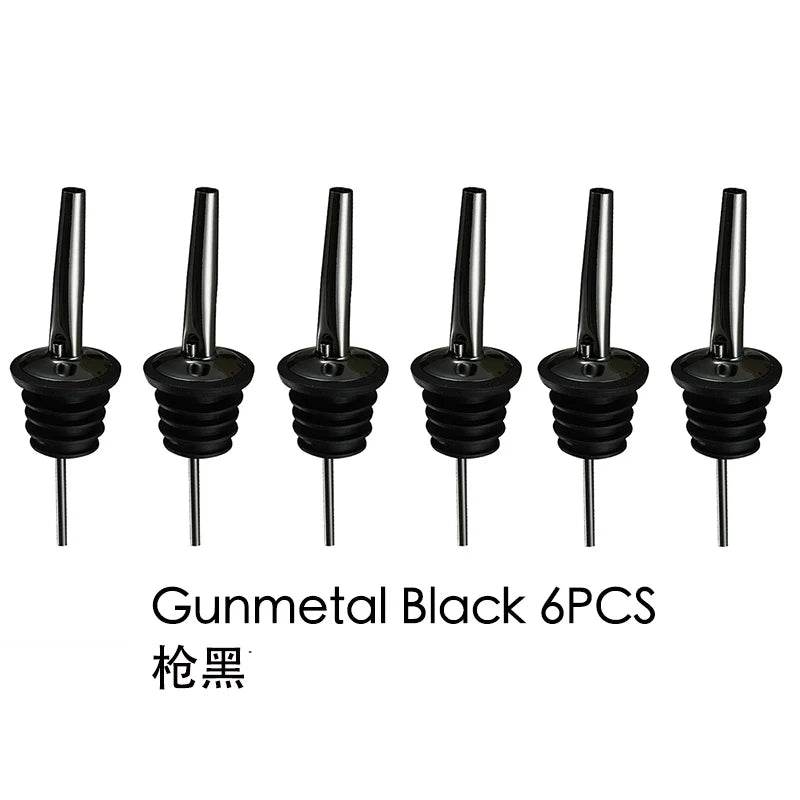 6PCS Stainless Steel Wine Pourer Stopper Bottle Pourer Spout Stopper Speed Pourer Bar Wine Accessories Set of 6 - P12 Hub Europe