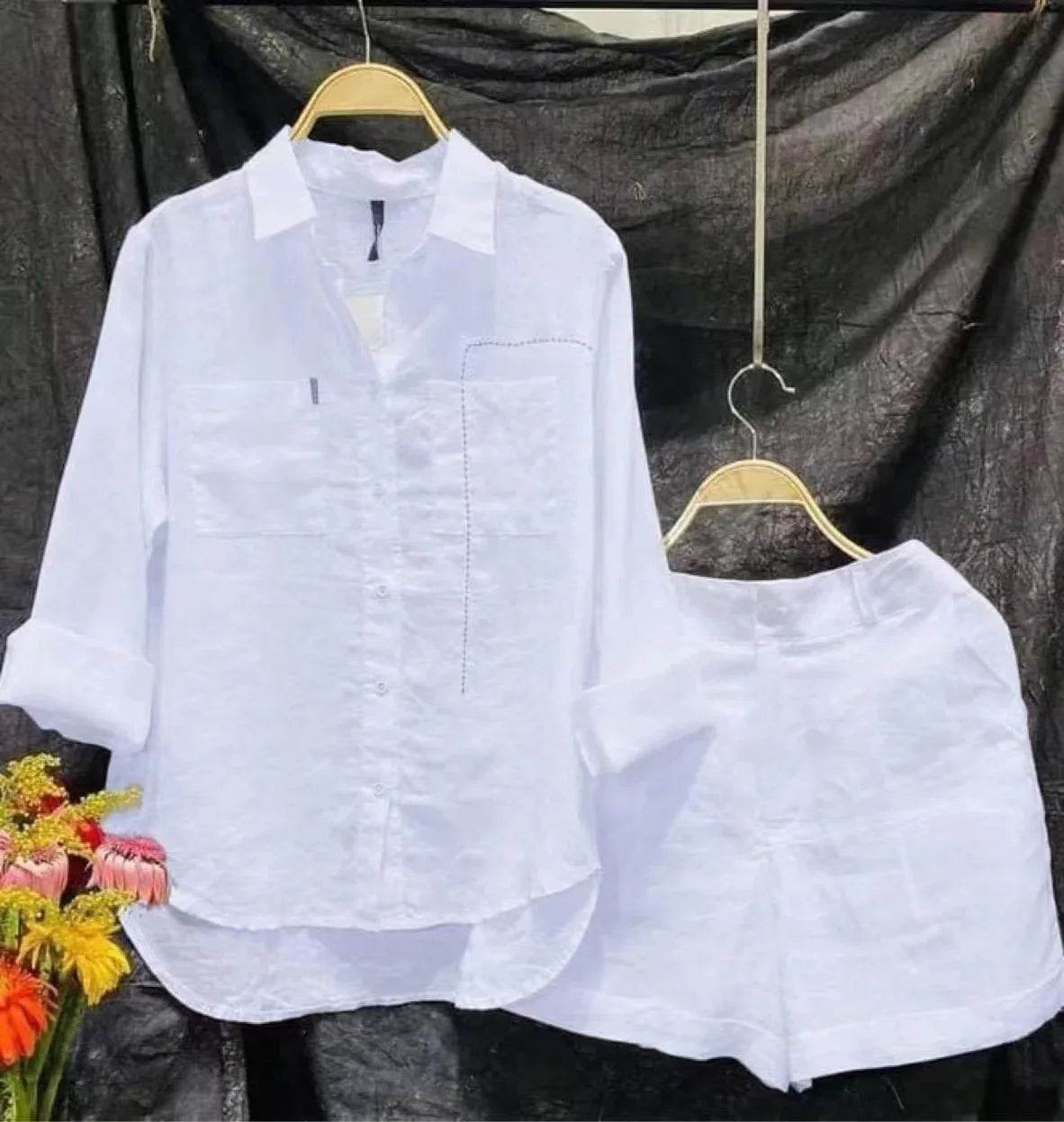 Cotton Linen Shorts Set - P12 Hub Europe