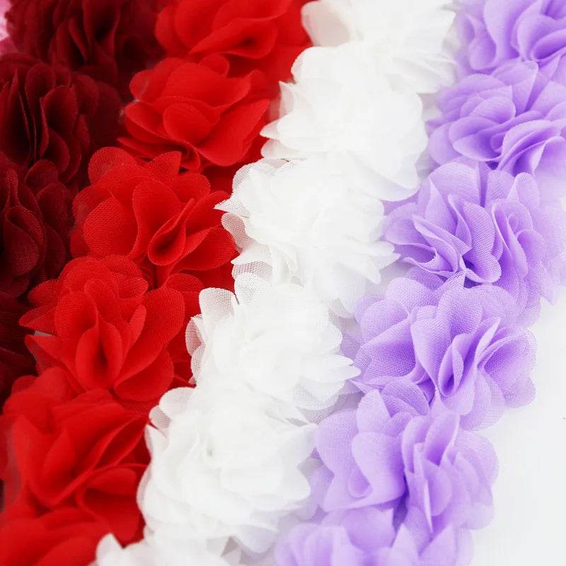 (1 meter) Chiffon lace fabric Webbing Decoration flower gift ribbons crafts Non-woven fabrics base - P12 Hub Europe